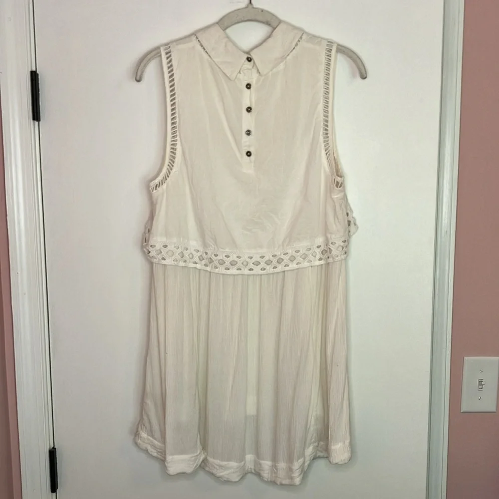 Free People cream eyelet collared tunic top - Picture 5 of 9